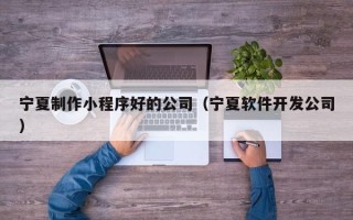 余江宁夏制作小程序好的公司（宁夏软件开发公司）